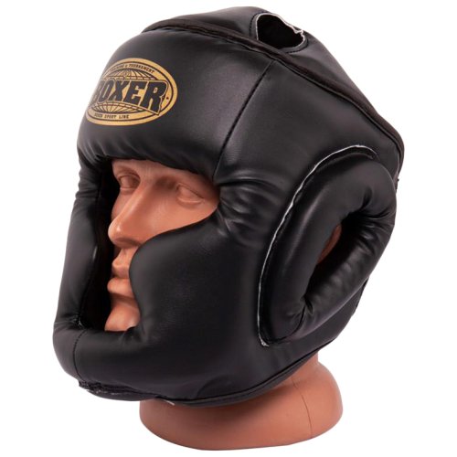 Шолом тренувальний карате BOXER Еліт L шкірвініл 0,8 мм чорний