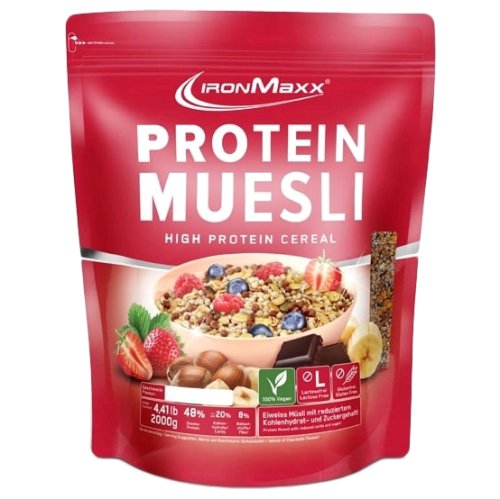 Заменитель питания IronMaxx Protein Müsli - 2000 г пакет - Печенье-шоколад
