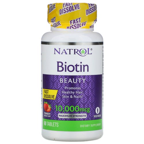 Добавки для здоровье и долголетие Natrol Biotin 10,000mcg Straw - 60 таб