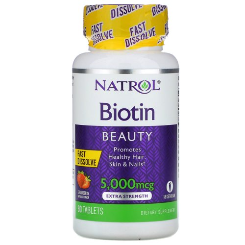 Добавки для здоров'я і довголіття Natrol Biotin 5000mcg Straw - 90 піг