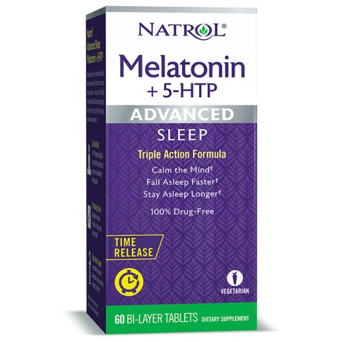 Добавки для здоровье и долголетие Natrol Melatonin Advanced Sleep & 5-HTP B/L - 60 таб