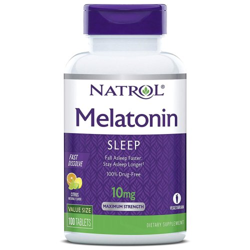 Добавки для здоров'я і довголіття Natrol Melatonin 10mg Straw - 60 піг