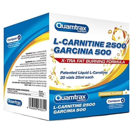 Жироспалювач Quamtrax L-Сarnitine 2500+ Garcinia 500 - 20 флаконів orange
