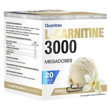 Жиросжигатель Quamtrax L-Carnitine 3000 - 20 флаконов - ваниль