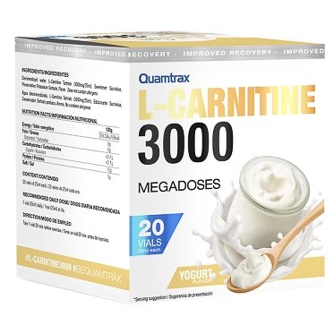 Жиросжигатель Quamtrax L-Carnitine 3000 - 20 флаконов - йогурт