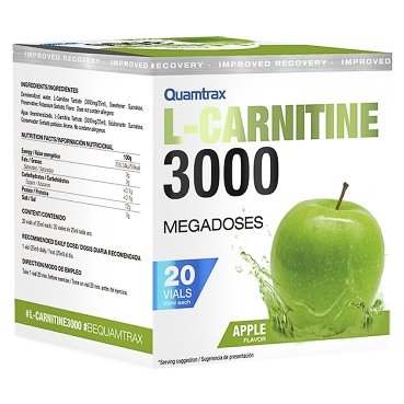 Жиросжигатель Quamtrax L-Carnitine 3000 - 20 флаконов - яблоко