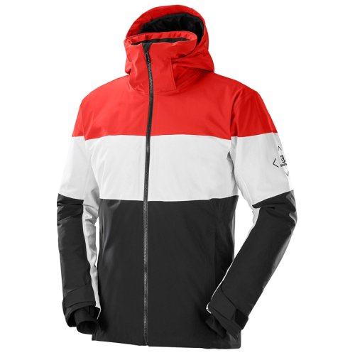 Куртка г/л Salomon SLALOM JACKET M Black/White/Goji Berry