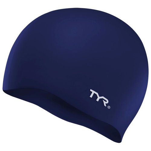 Шапочка для плавания  TYR Wrinkle-Free Silicone Swim Cap, Navy (401)