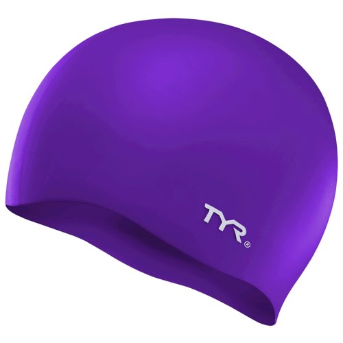 Шапочка для плавания  TYR Wrinkle-Free Silicone Swim Cap, Purple (510)