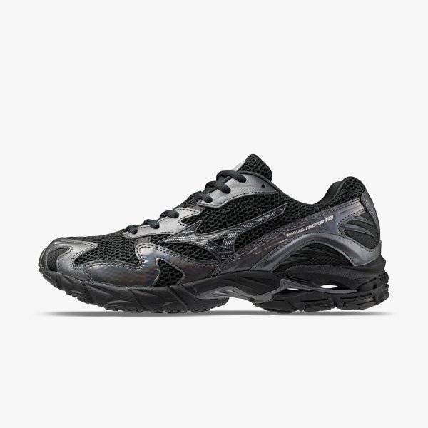 Чоловічі кросівки MIZUNO WAVE RIDER 10 Y2K PACK BLACK SAND / METALLIC GRAY