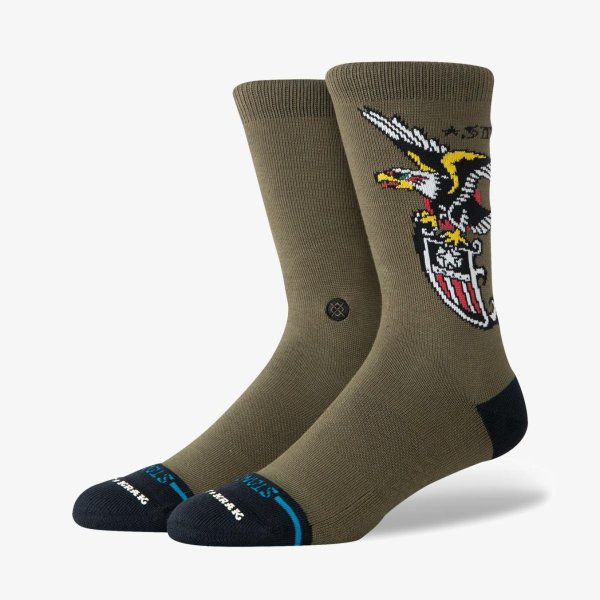 Шкарпетки STANCE THE EAGLE CREW MILITARY GREEN