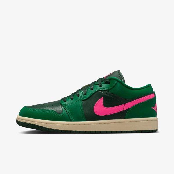 Жіночі кросівки WMNS AIR JORDAN 1 LOW MALACHITE / PINK BLAST