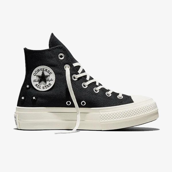 Жіночі кеди CONVERSE CHUCK TAYLOR ALL STAR LIFT HI BEADS KHAKI / OFF WHITE BLACK