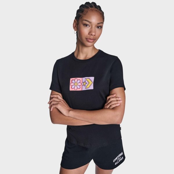 Жіноча футболка CONVERSE INFLATED SQUARED FLOWERS STANDARD FIT TEE
