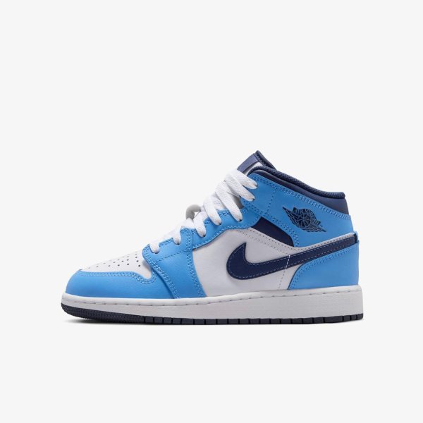 Дитячі кросівки AIR JORDAN 1 MID (GS) UNIVERSITY BLUE / MIDNIGHT NAVY