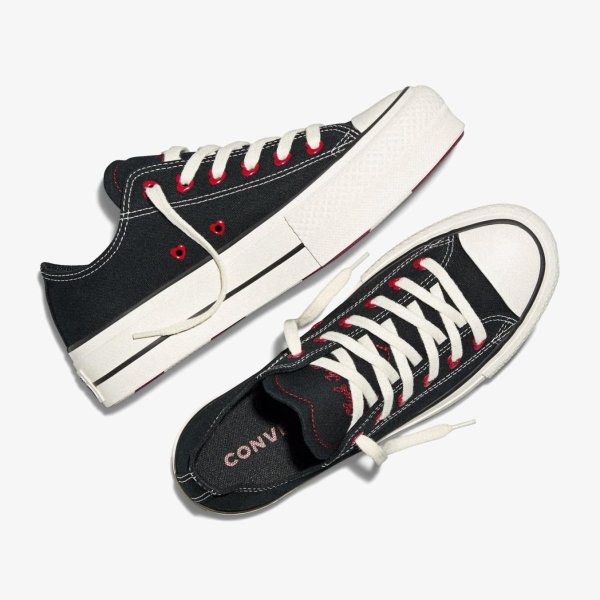 Жіночі кеди CONVERSE CHUCK TAYLOR ALL STAR LIFT PLATFORM OX VALENTINE'S DAY BLACK