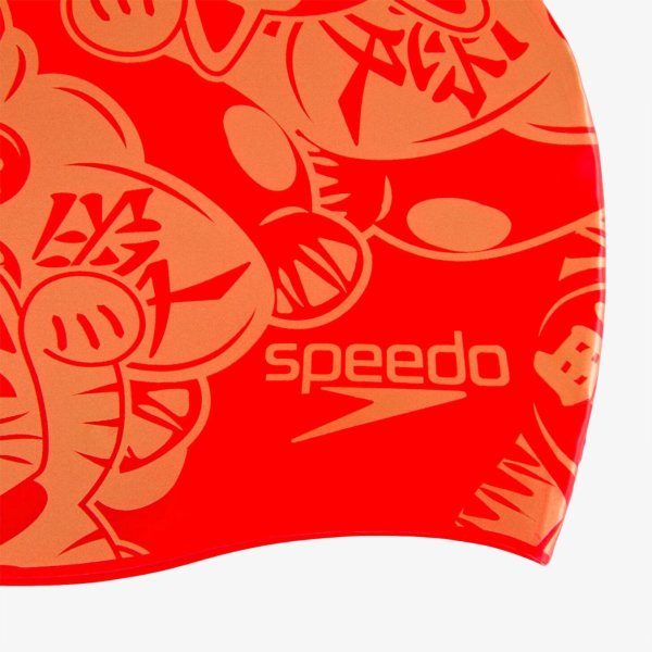 Дитяча шапочка Speedo SLOGAN PRT CAP JU RED/GOLD