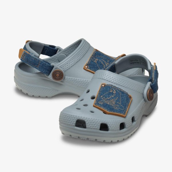 Дитячі тапочки CROCS CLASSIC DENIM ADJUSTABLE BACKSTRAP CLOG LITTLE KIDS