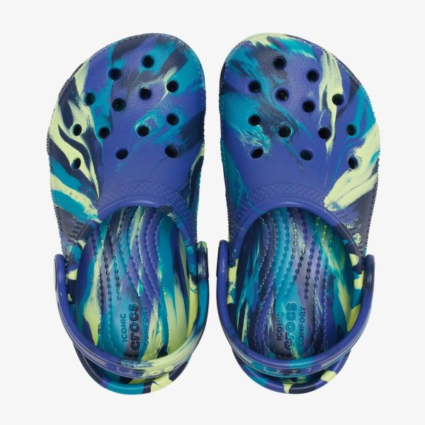 Детские тапочки CROCS CLASSIC MARBLED CLOG LITTLE KIDS