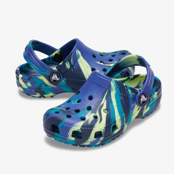 Детские тапочки CROCS CLASSIC MARBLED CLOG LITTLE KIDS
