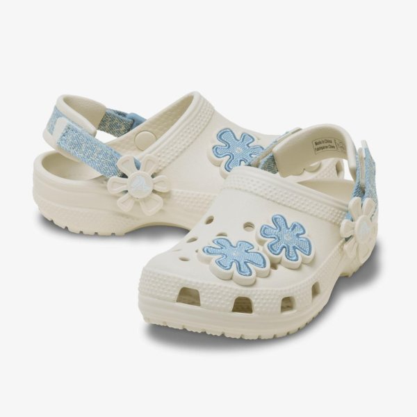 Дитячі клоги CROCS CLSC DNM FLWR ADJ BACKSTRAPCGT SMWT