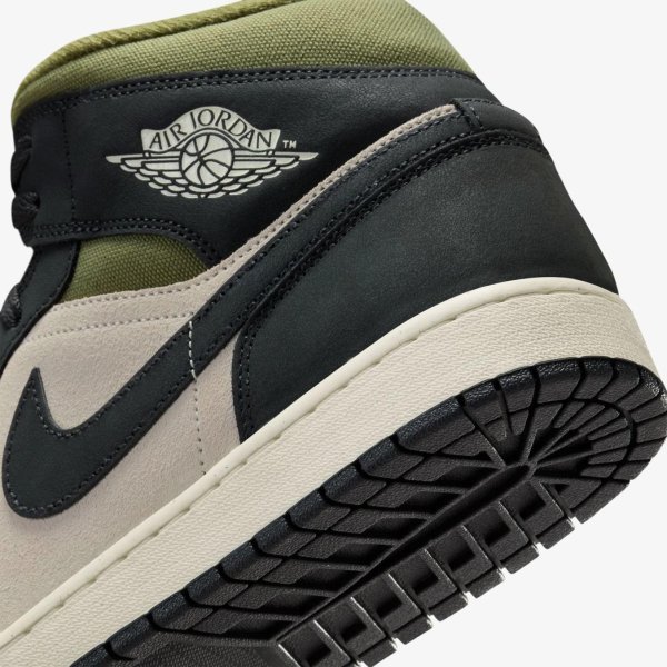 Мужские кроссовки AIR JORDAN 1 MID SE MEDIUM OLIVE / SAIL