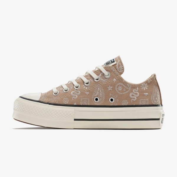 Жіночі кеди CONVERSE CHUCK TAYLOR ALL STAR LIFT OX «Brown Embroidered Paisley»
