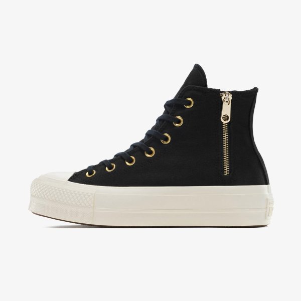 Жіночі кеди CONVERSE CHUCK TAYLOR ALL STAR LIFT HI CLASSIC SIDE ZIP BLACK / WHITE