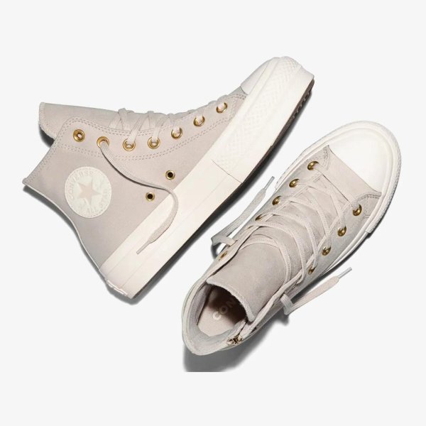 Женские кеды CONVERSE CHUCK TAYLOR ALL STAR LIFT HI CLASSIC SIDE ZIP BEIGE / OFF-WHITE