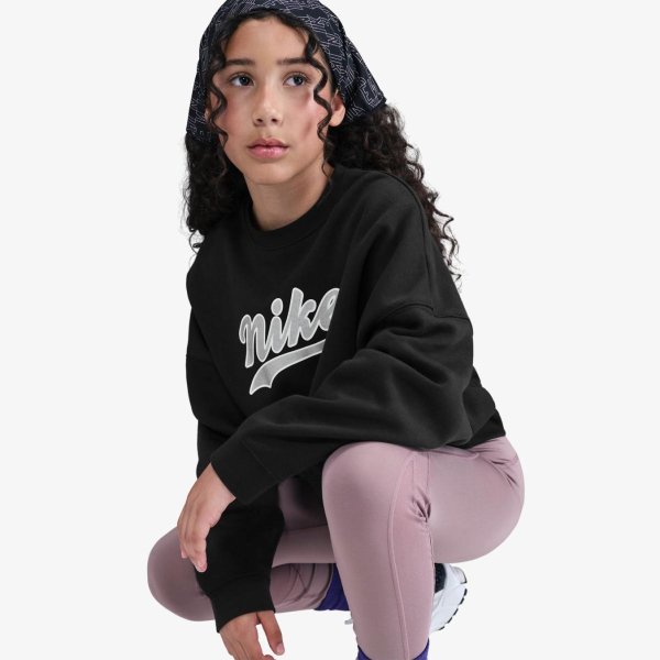 Детская толстовка для девочек NIKE NSW TREND FLEECE CROPPED CREW «Black»