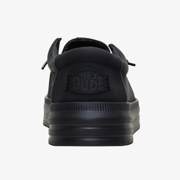 Мужские клоги HEYDUDE REV TUMBLED LEATHER BLK/BLK