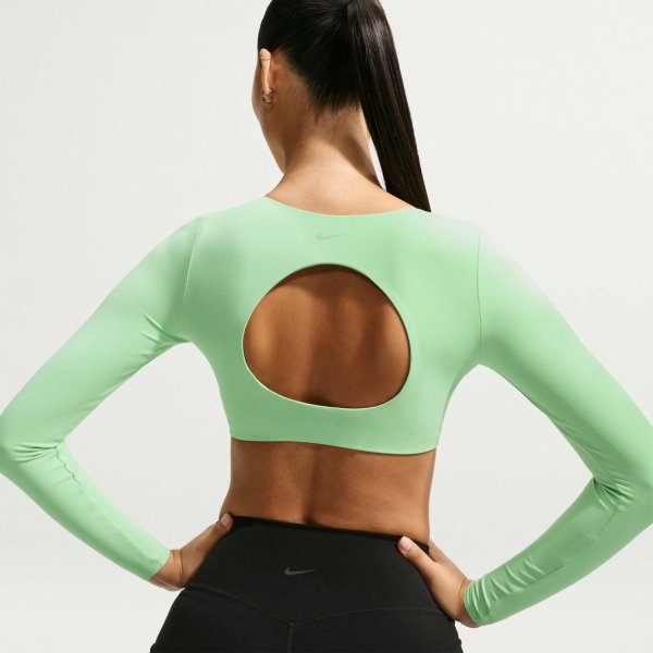 Жіночий спортивний бра-топ NIKE ZENVY LIGHT-SUPPORT PADDED LONG-SLEEVE SPORTS BRA