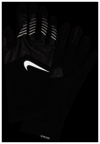 Перчатки для бега Nike MENS STORM-FIT HYBRID RUN GLOVES L BLACK/BLACK/SILVER