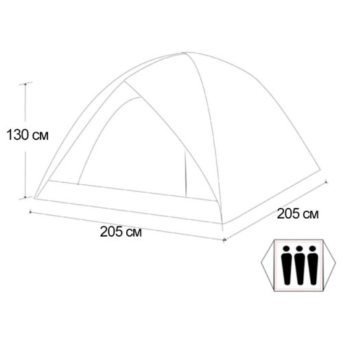 Палатка KingCamp Family 3(KT3073) Red