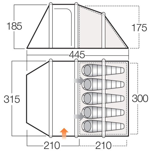 Палатка Vango Skye II Air 500 Herbal