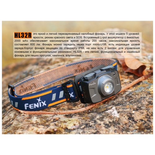 Фонарь надлобный Fenix HL32R блакитний