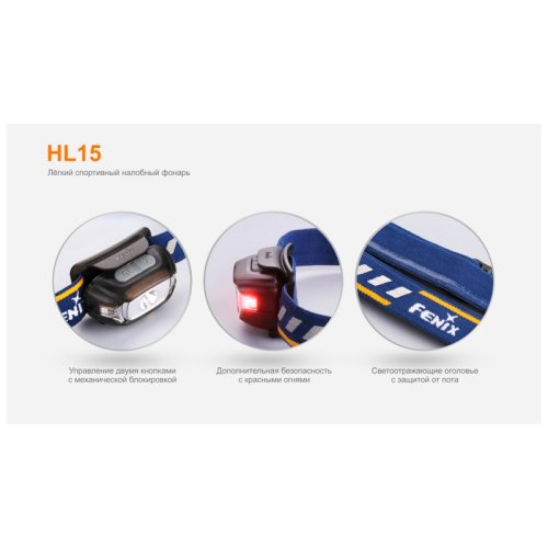 Фонарь надлобный Fenix HL15 чорний