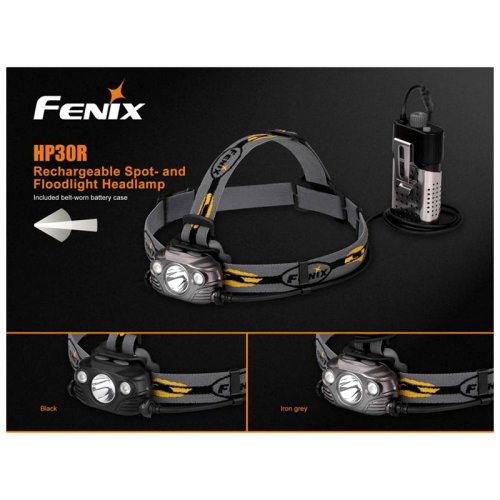 Фонарь надлобный Fenix HP30R чорний