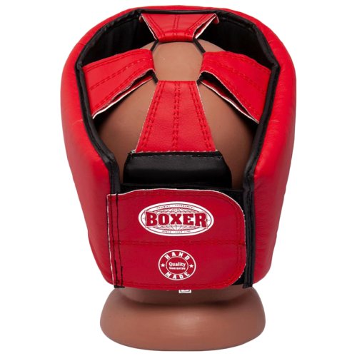 Шлем Боксерский BOXER L кожвинил 0,6 мм красный