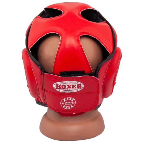 Шолом тренувальний карате BOXER Еліт L шкіра 1,0-1,2 мм червоний