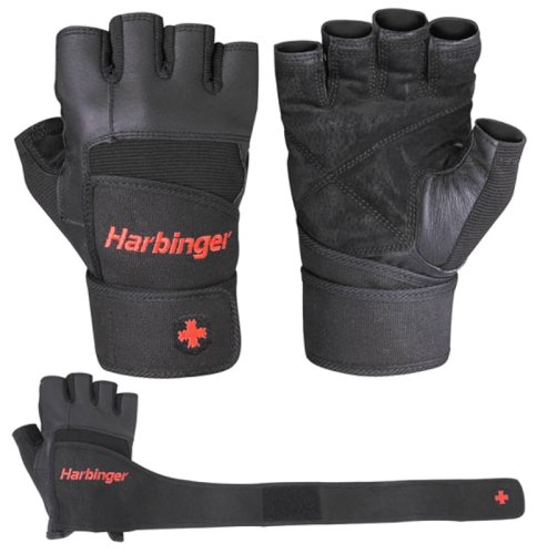 Перчатки мужские HARBINGER Pro Wristwrap-Black размер S черный