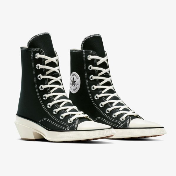 Женские кеды CONVERSE CHUCK 70 DE LUXE POINTED HI BLACK / WHITE
