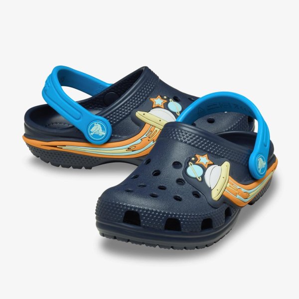Дитячі тапочки CROCS CLASSIC CLOG UFO LIGHTS NAVY (TD)