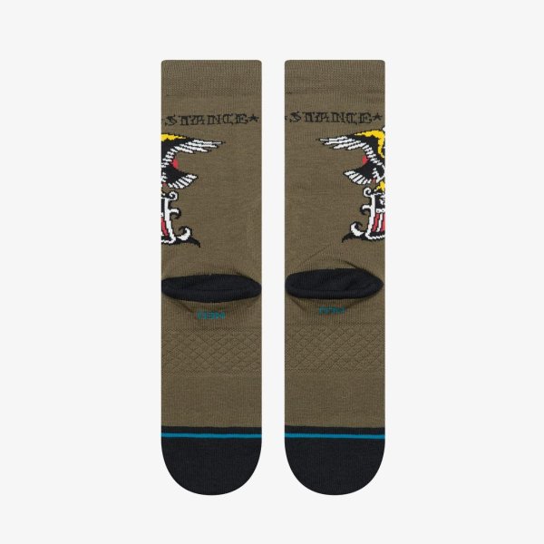 Шкарпетки STANCE THE EAGLE CREW MILITARY GREEN